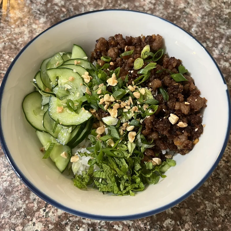 Caramelized pork bowl